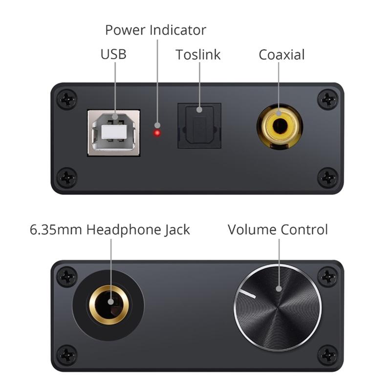 USB DAC Audio Adapter Chuyển Đổi Với Bộ Khuếch Đại Tai Nghe USB Đồng Trục S/PDIF Kỹ Thuật Số Sang Analog Âm Thanh 6.35Mm Card Âm Thanh