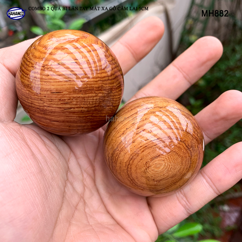 COMBO 2 quả bi lăn tay Gỗ Cẩm Lai 5cm Mát xa giúp dẻo tay, thư giãn, chống mỏi toàn diện – Chăm sóc sức khỏe