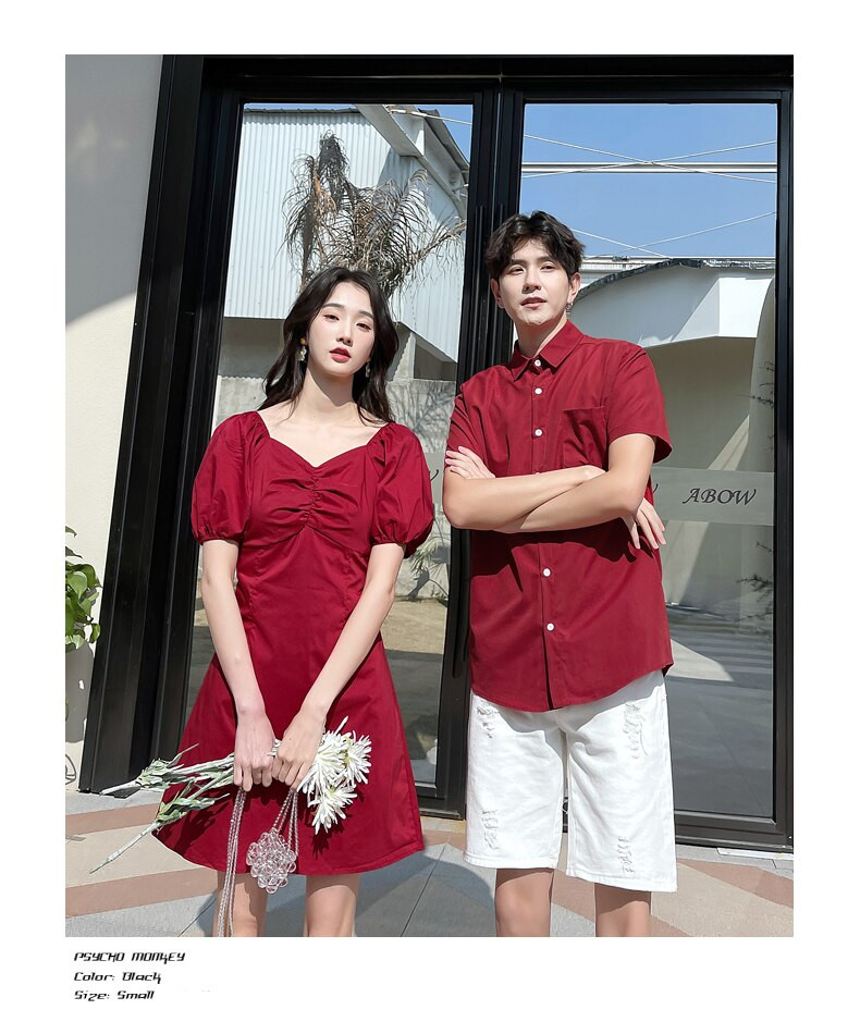 Set đồ đôi nam nữ áo váy mới Couple Tina 1 - AV003