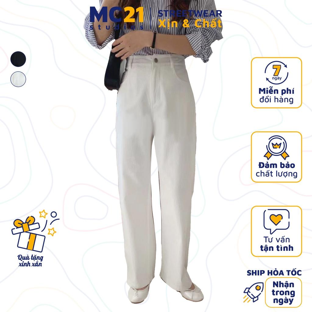Quần kaki dáng suông MC21.STUDIOS cạp sau chun lưng cao Ulzzang Streetwear Hàn Quốc chất xịn mềm mịn Q3203
