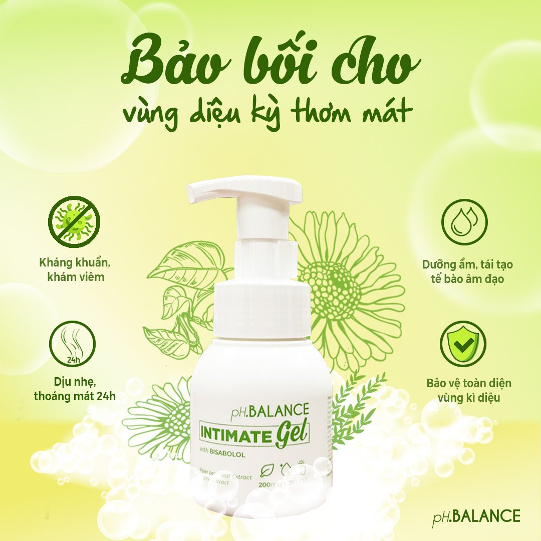 Dung dịch vệ sinh pH Balance intimate gel sạch bên ngoài - dịu dàng bên trong 200ml