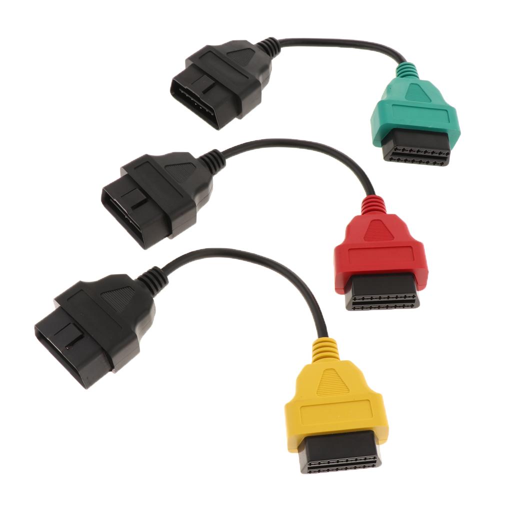 Ecu Scan 3PCS Portable ECU Scan 16Pin  Adaptors Cable Set Fit for Fiat