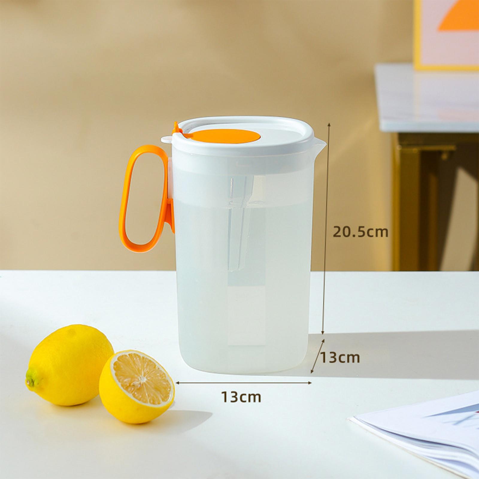 Fridge Pitcher, Water Fridge Pitcher with Lid, Lemonade, Iced Tea, Milk, Cocktails, Beverages Juice Jug, with Tea Filter, 2200ml. Extra Large