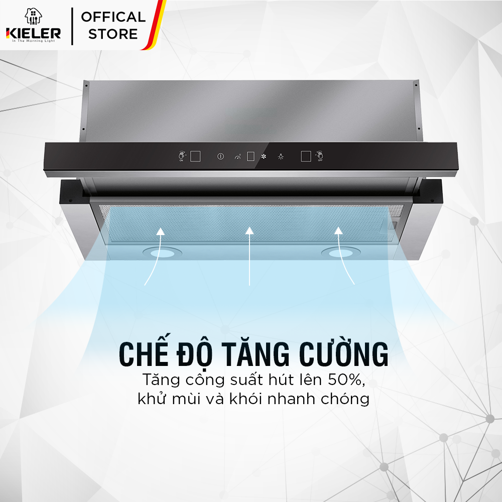 Máy hút mùi KIELER KL-HA223 công suất hút mạnh, khử mùi hiệu quả, điều khiểm cảm ứng kết hợp cử chỉ, dễ dàng lắp đặt - Hàng Chính Hãng