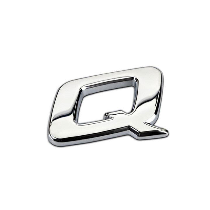 Decal tem chữ inox 2.5G, 2.5Q và 2.5S dán đuôi xe ô tô