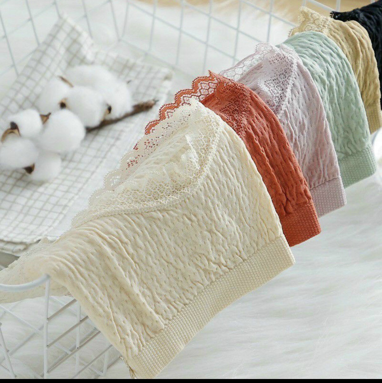 Combo 10 Quần Lót Nữ Cotton Kháng Khuẩn Thông Hơi Viền Ren Đính Nơ Freesize từ 40-60Kg - Mẫu Quần Chip Quốc Dân