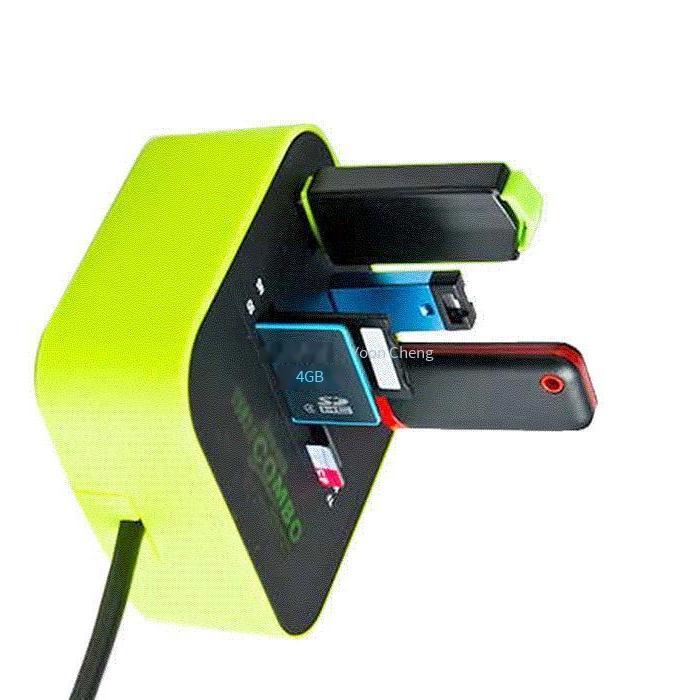 Bộ chia USB máy tính phong cách mới nhất Đầu đọc thẻ đa năng TF SD mở rộng USB tốc độ cao Bộ chuyển đổi tất cả trong một 2.0hub