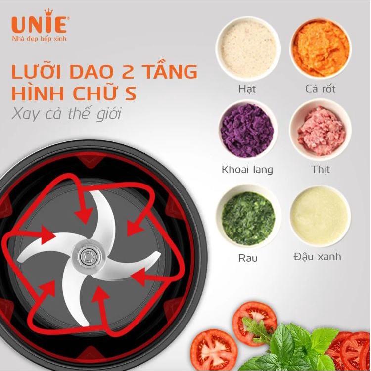 Máy xay thịt UNIE UE-228 có 3 bát INOX