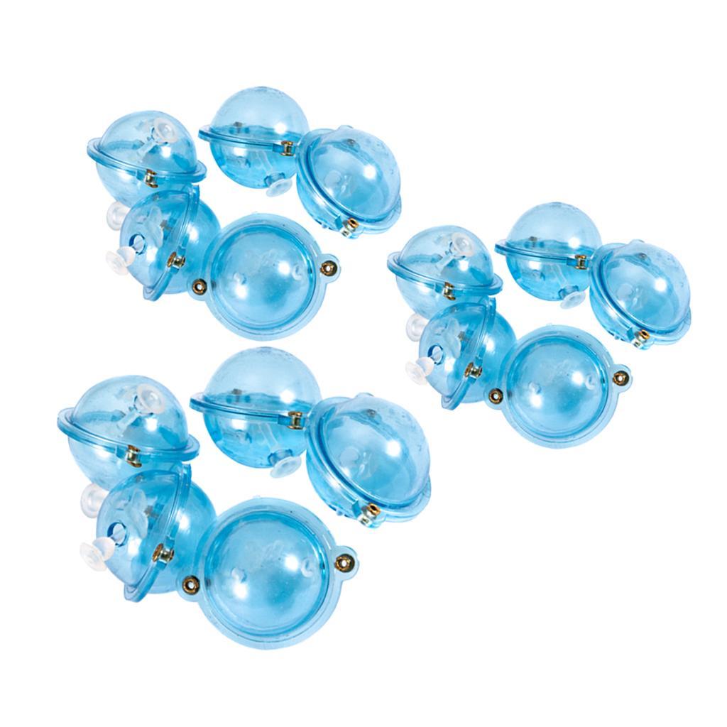 5pcs Clear Round Fishing Bobber Floats Buoy Airlock Strike Indicators Blue