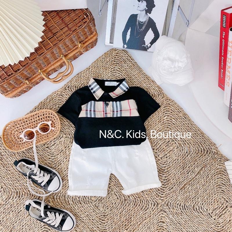 Set áo polo + quần kaki chất umi co giãn sz 10-22kg