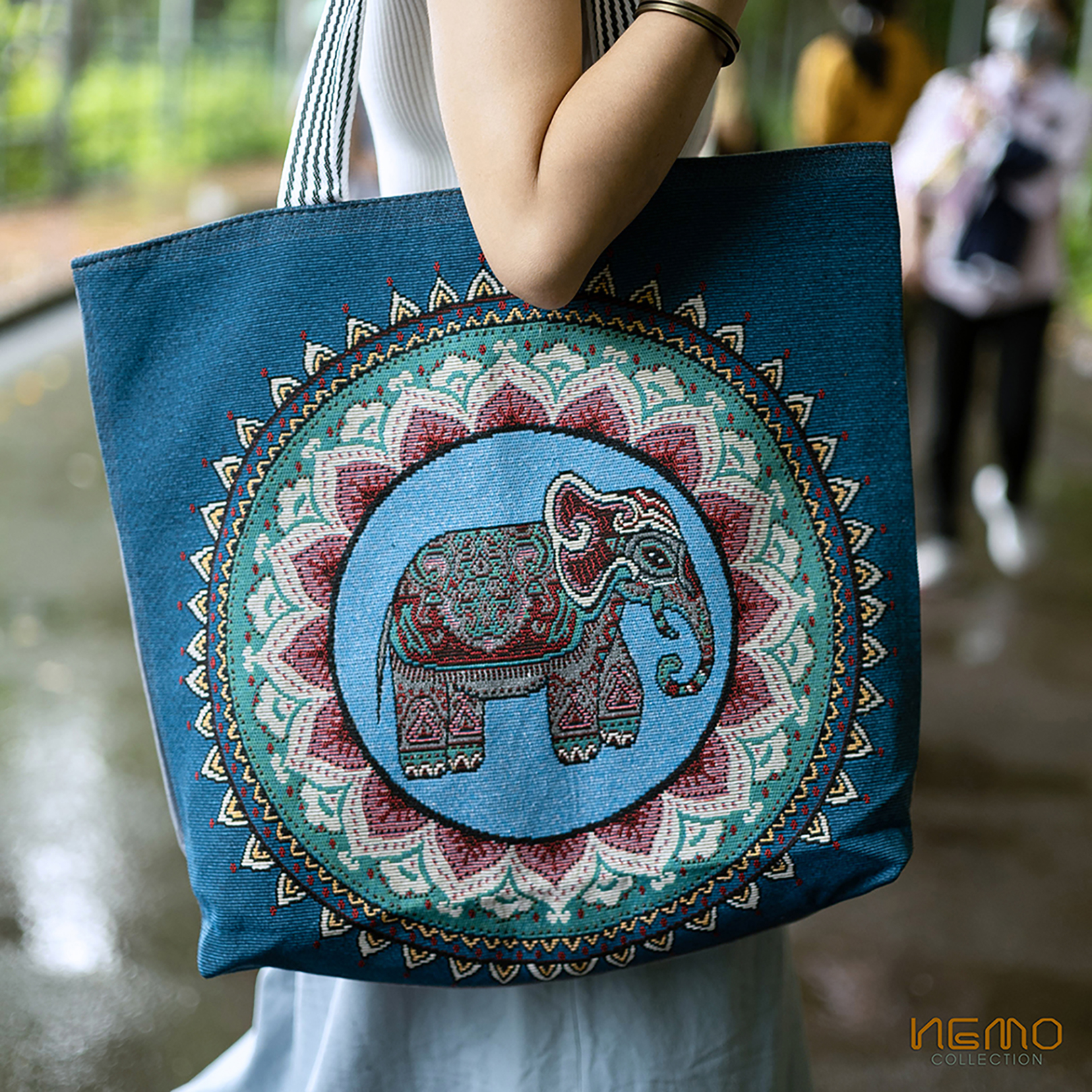 Túi Tote Canvas Họa Tiết Voi kích thước lớn, đựng được nhiều đồ - NEMO Collection TTVP