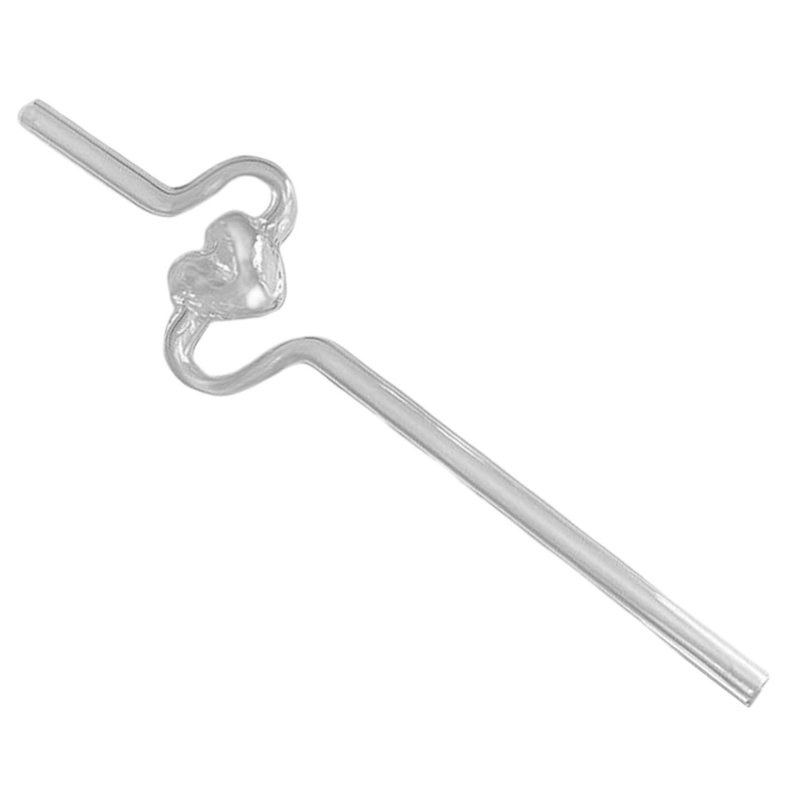 2xReusable Glass Drinking Straw Long Girls Gift for juice coffee Iced Tea