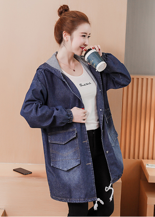 [THIẾT KẾ CHUẨN SHOP] Áo Khoác Jean,Áo Khoác Bò Nữ Form Dài In Hình