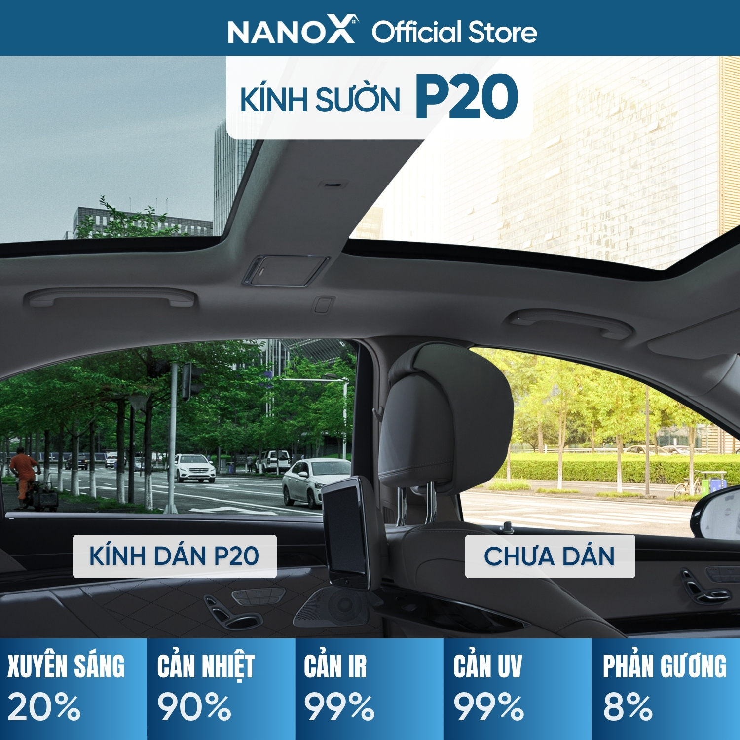 Phim cách nhiệt ô tô 7 chỗ gói cao cấp siêu cách nhiệt NanoX Platinum