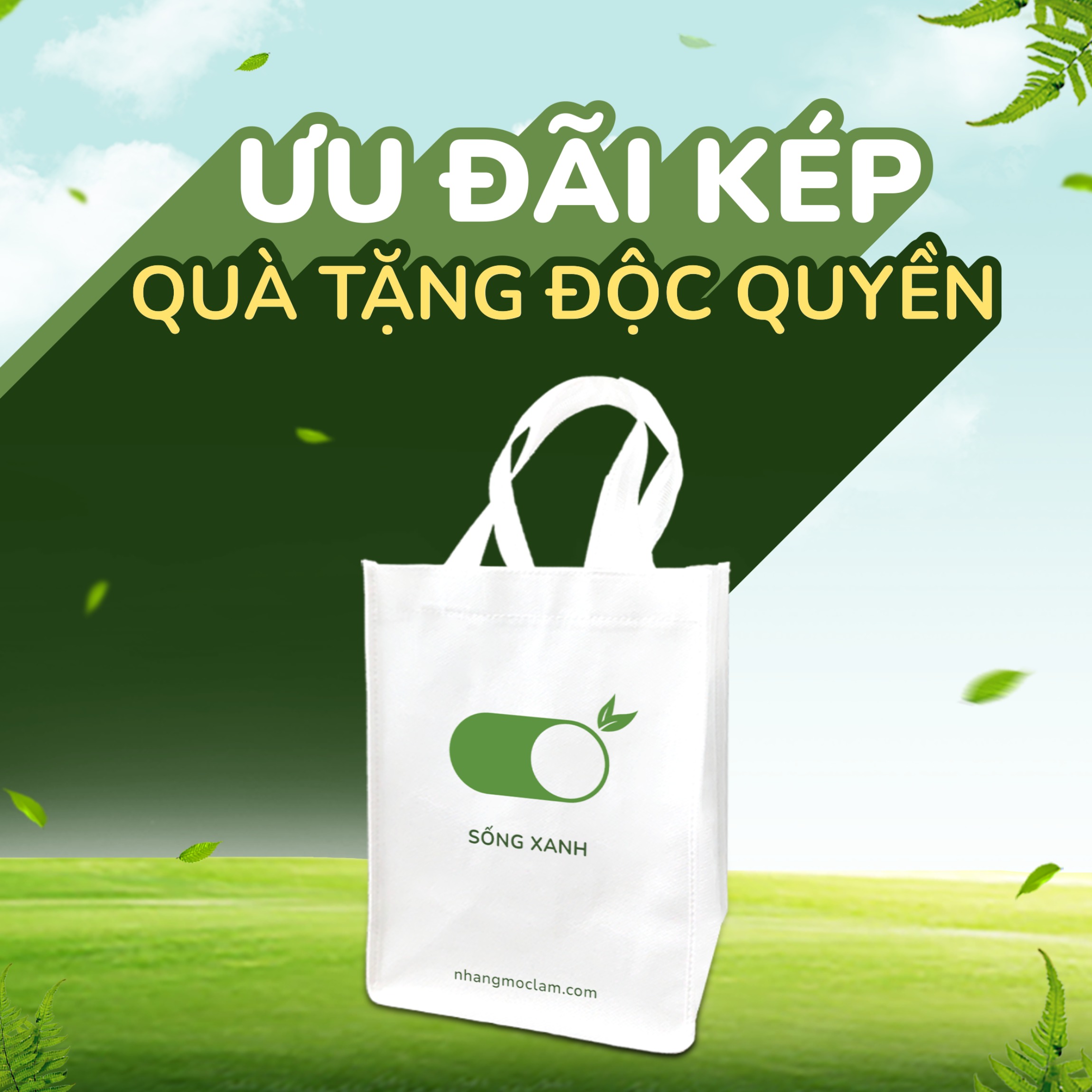 [QÙA TẶNG ĐỘC QUYỀN] Túi Tote Sống Xanh Nhang Mộc Lâm