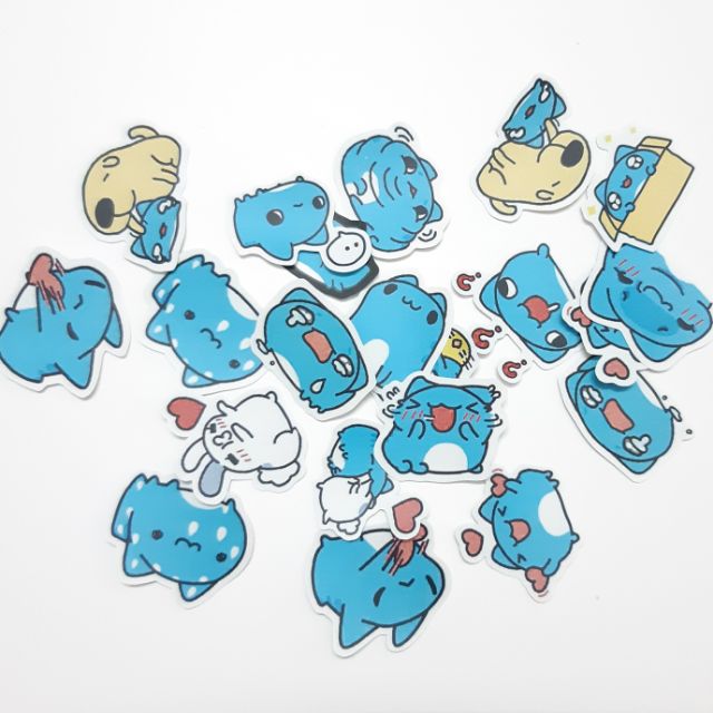 Set 30 Sticker Mèo Capoo ảnh decal hình dán ép lụa