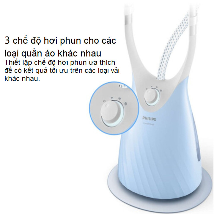 Bàn ủi hơi nước đứng Philips GC551/28 công suất 1800W tích hợp chức năng khử cặn Easy De-Calc - Hàng Nhập Khẩu