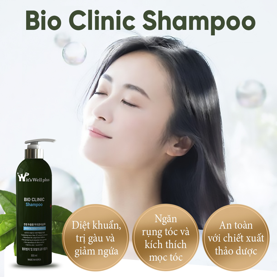 Dầu Gội Ngăn Rụng Tóc Và Hỗ Trợ Mọc Tóc It'S Well Plus Bio Clinic Shampoo 300ml