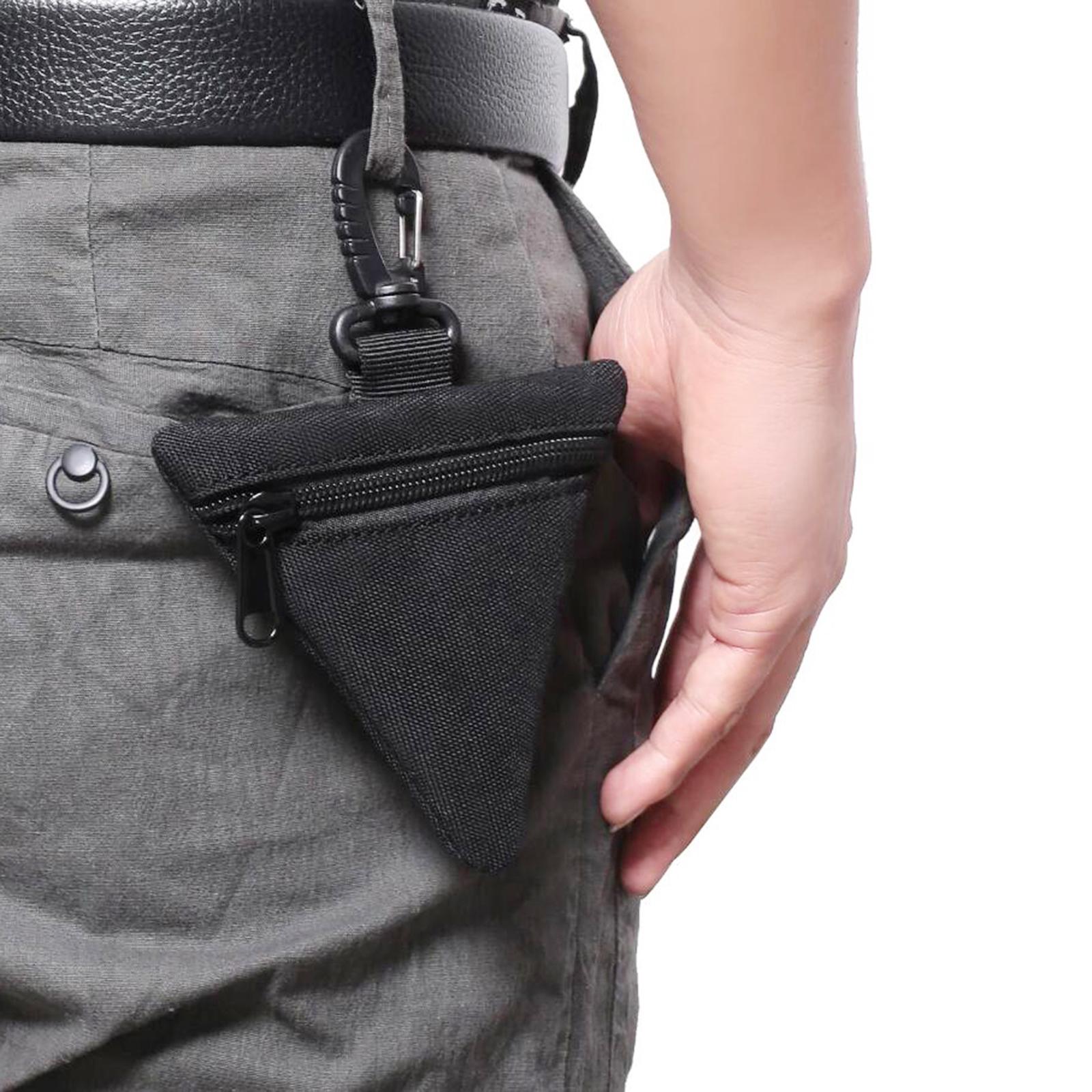 Durable Molle Pouch Keys Coins Triangle Wallet with Swivel Hook, Tactic Waist Bag Case Coin Purse Little Change Wallet