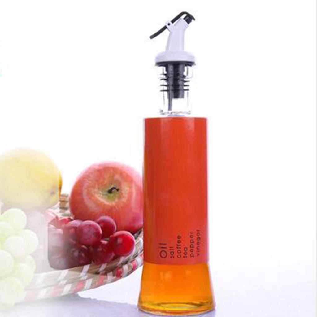 Oil Dispenser Bottle 10oz Glass Decanter for Kitchen BBQ Baking Grilling silver