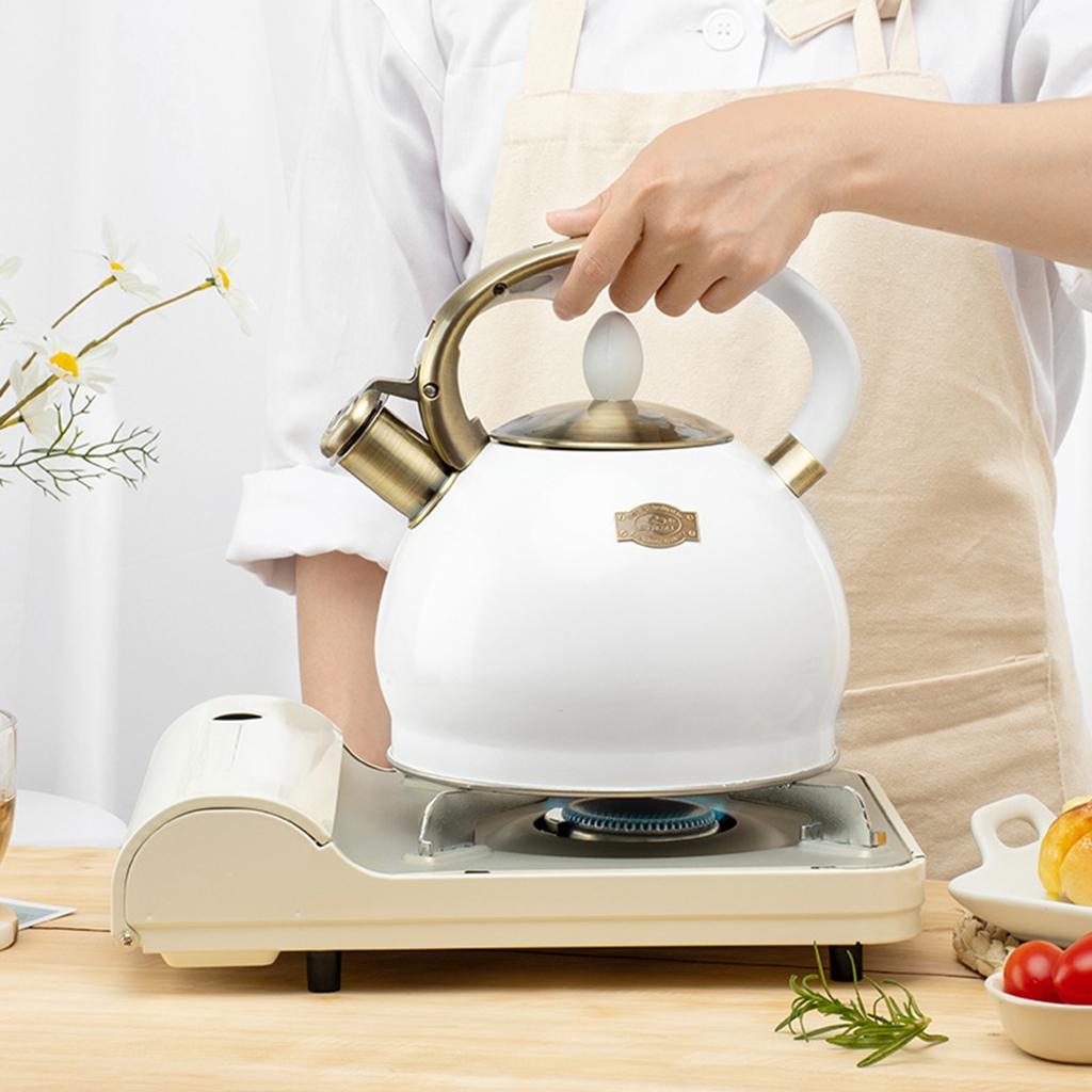 Stainless Steel Kettle Hiking Cookware Teapot White