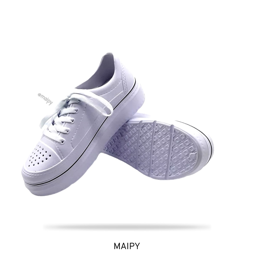 Giày siêu nhẹ Sneaker dây nữ đi mưa cao 3cm - GL013