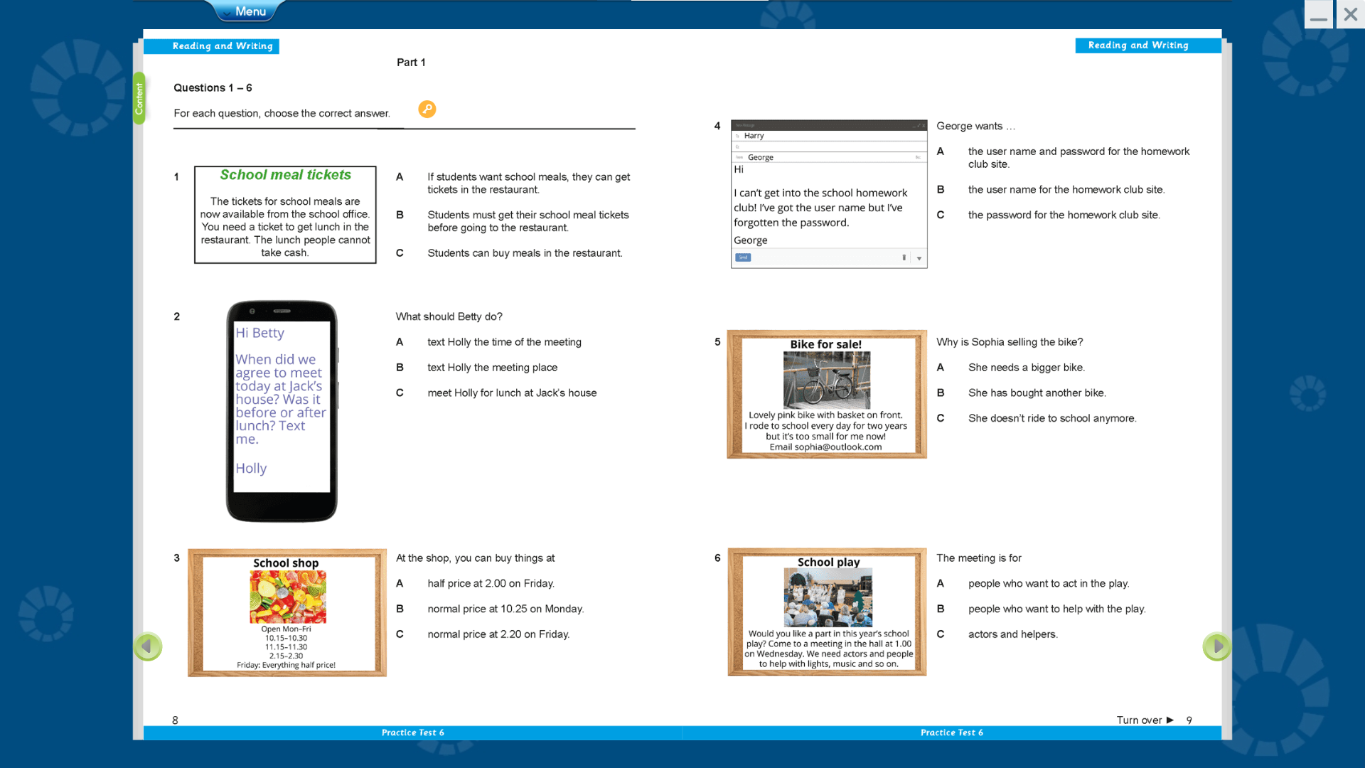 Hình ảnh [E-BOOK] Practice Tests 6-10 Key For Schools A2 Sách mềm sách học sinh