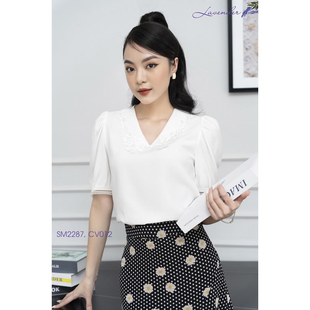 Áo sơ mi trắng công sở cổ bèo siêu xinh