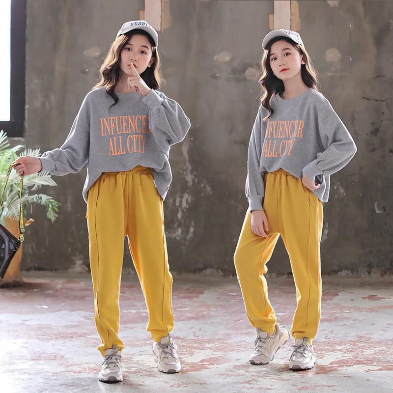 Bộ quần áo thu đông trẻ em 14-45kg dành cho bé gái mẫu ALL CITY. Hàng may kỹ, chất vải đẹp, màu sắc bắt mắt