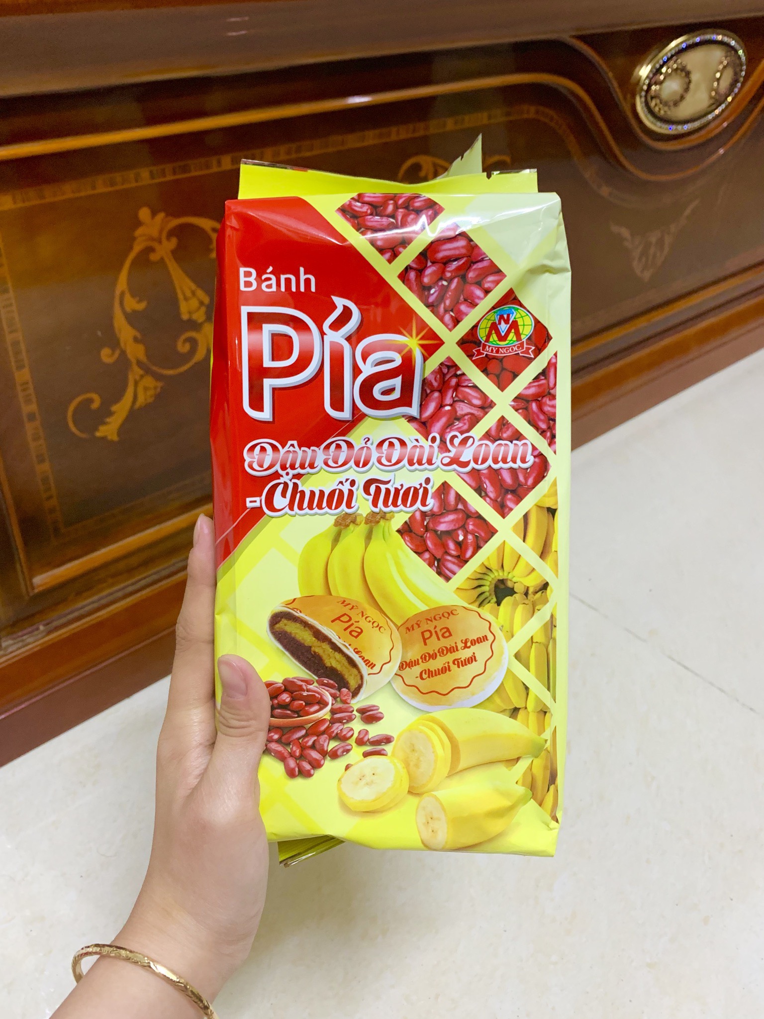 Bánh Pía Đậu Đỏ Đài Loan - Chuối Tươi ( túi 4 in 1 )