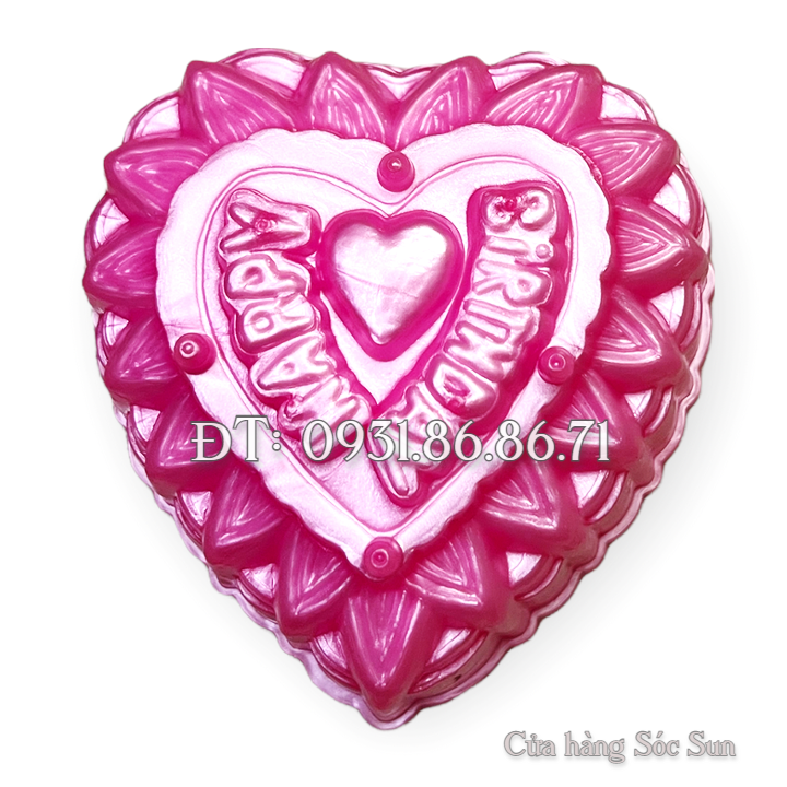 Bộ 8 khuôn rau câu trung thu hình tim loại 13 cm – Mã số 1925