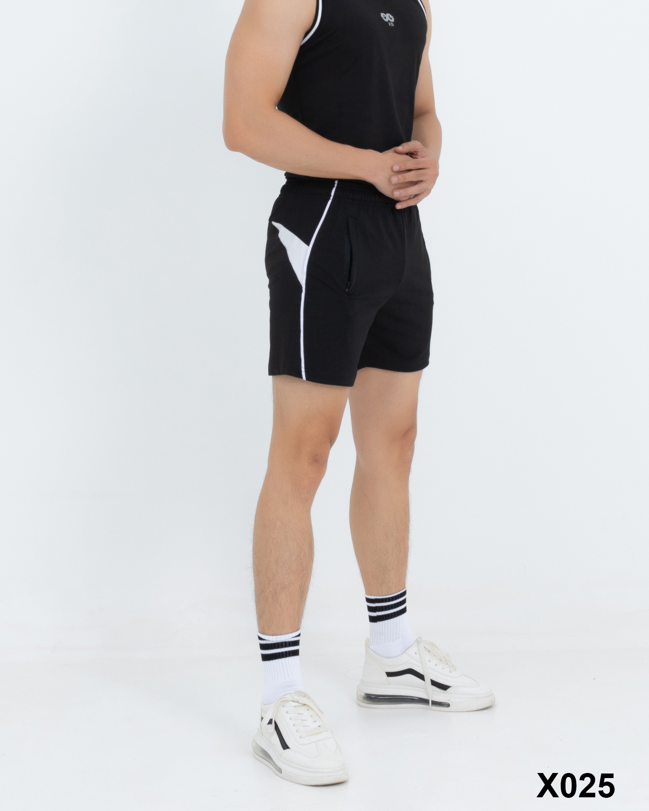 Quần Đùi Thun Nam Thể Thao Phối Màu Chạy Bộ Bóng Rổ Tập Gym - Sportswear - X025