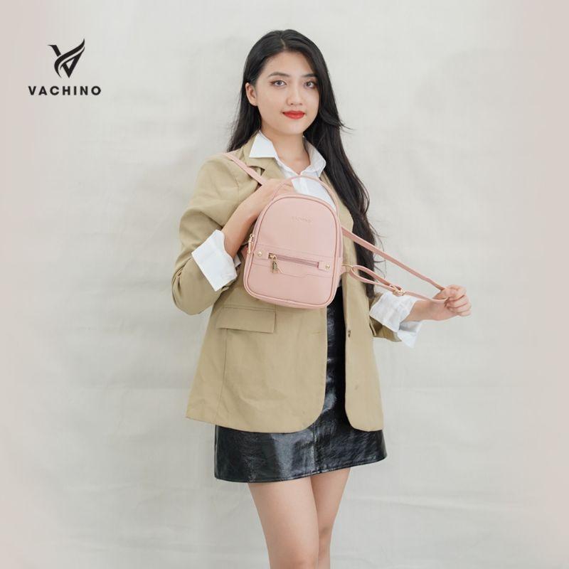 [FREESHIP] Balo Da Nữ Mini VACHINO BG002 phối kéo cách điệu