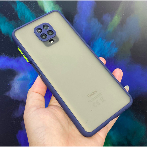 Ốp lưng trong nhám viền màu chống sốc bảo vệ camera cho Xiaomi Redmi Note 9s/ Note 9 Pro - Hàng nhập khẩu