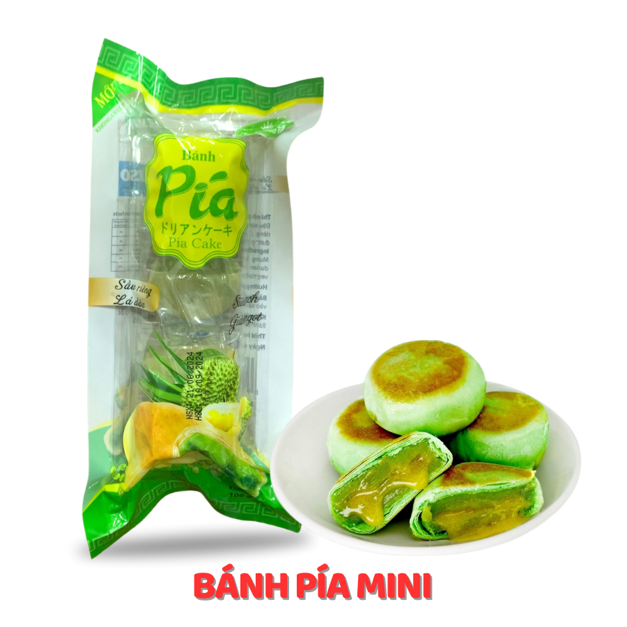 Bánh Pía Mini TLP | Vị Lá Dứa Sầu Riêng | Túi 100g 5 Bánh | Đặc Sản Sóc Trăng