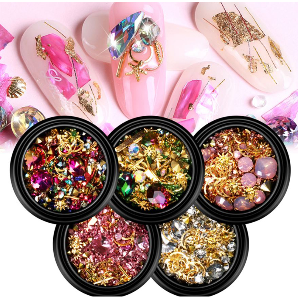 Trang Sức Gắn Nail Hỗn Hợp ZSP Với Kiểu Dáng Phong Phú Để Tạo Nhiều Phong Cách Móng Đẹp, Trẻ Trung, Năng Động, Thiết Kế Thời Trang, Dễ Sử Dụng