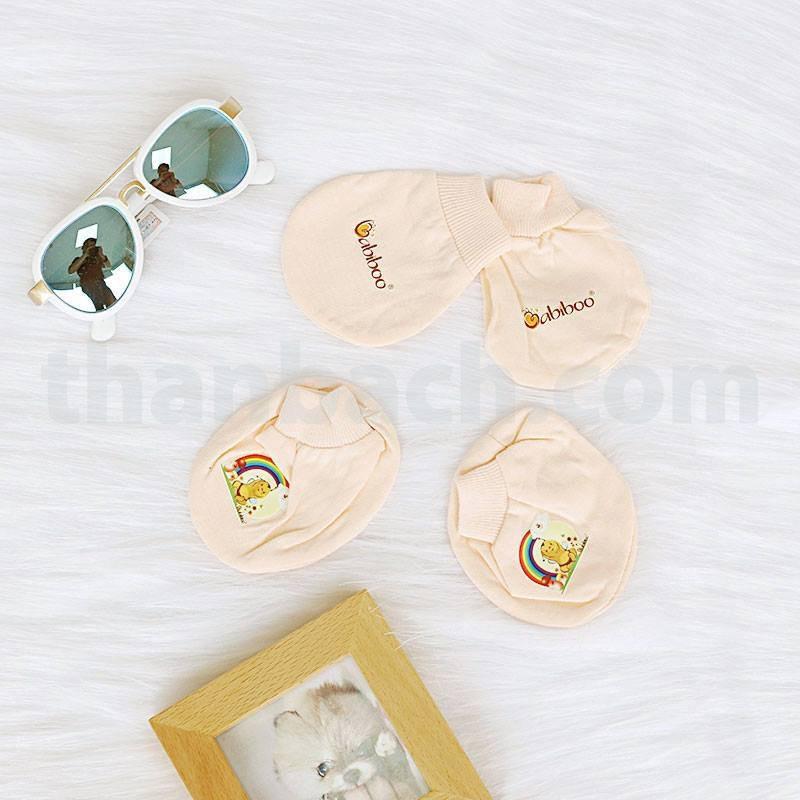 COMBO Bộ bao tay bao chân và nón 100% Cotton in hình cute BABIBOO - BBC13