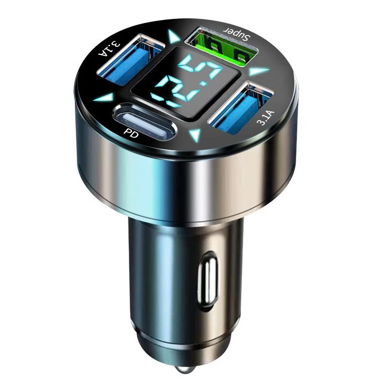 Tẩu Sạc Xe Ô Tô 4 Cổng USB TYPE C Công Nghệ Sạc Nhanh QC 3.1A | Tẩu Sạc Điện Thoại Dùng Trên Xe Ô Tô 4 Cổng USB Sạc Được Nhiều Thiết Bị Cùng Lúc, Hỗ Trợ Sạc Nhanh QC 3.0A
