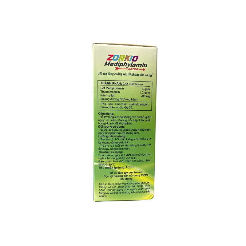 MEDIPLANTEX - Zorkid Mediphylamin - Giảm viêm đường hô hấp, tăng cường chức năng miễn dịch