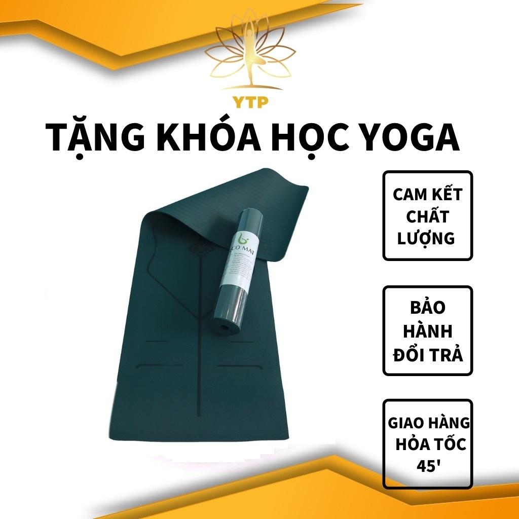 Thảm Tập Yoga S1ECO8MMDT  Thảm Chất Liệu TPE Cao Su Định Tuyến Kèm Túi Dây và Đựng Cao Cấp Trend 2020