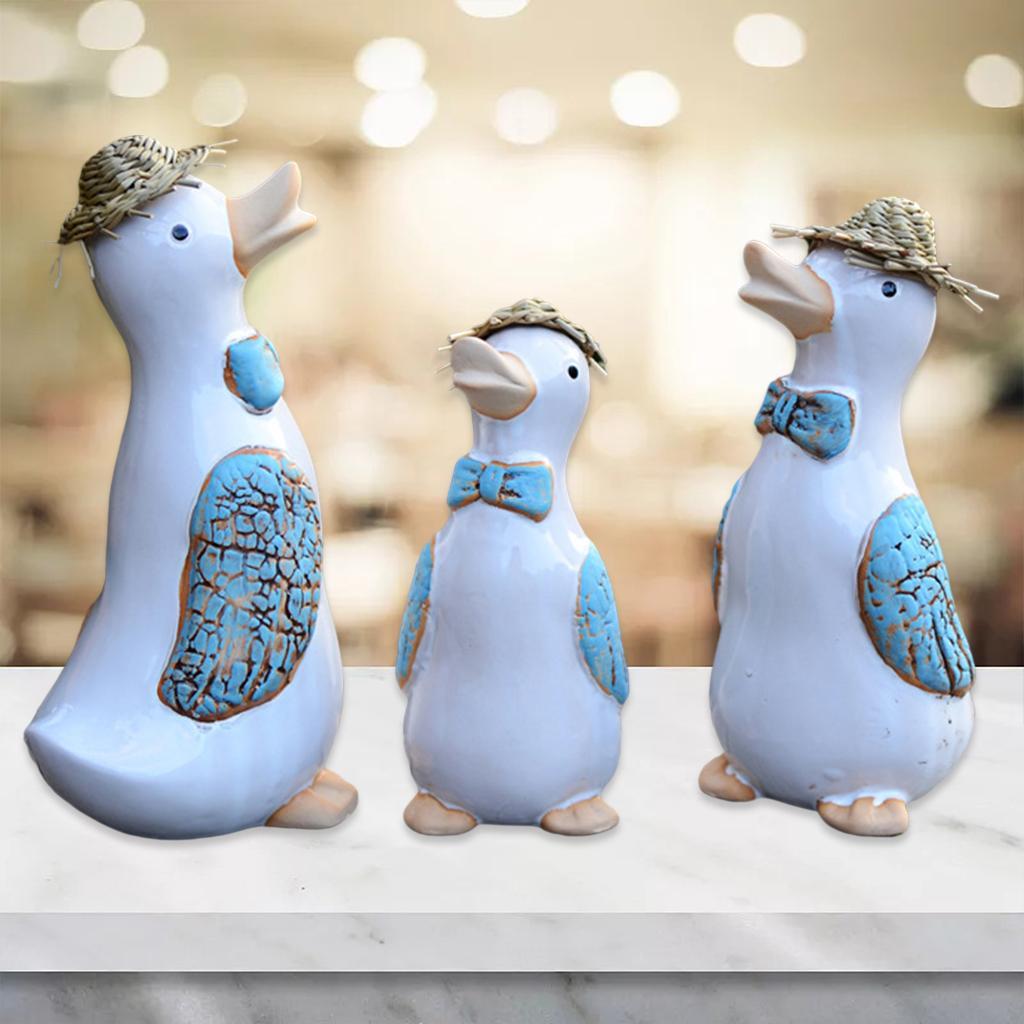 Garden Ceramic Duck Ornament Indoor Outdoor Statue Sculpture Decor