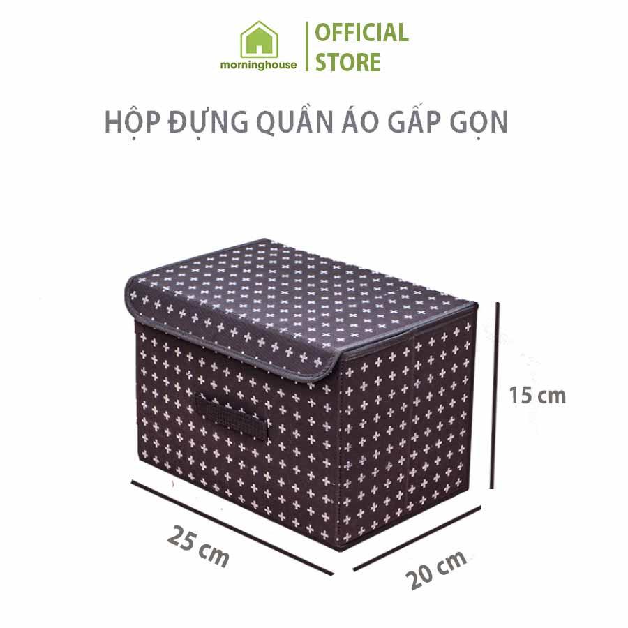 Hộp đựng quần áo đa năng có nắp Morning House - SIZE S - Màu kem chữ thập