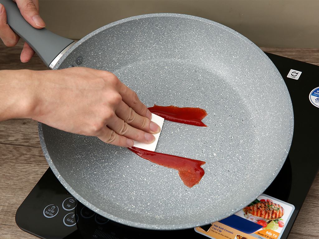Chảo vân đá đáy từ chống dính CAO CẤP GreenCook Size 20 22 24 26 28 30cm