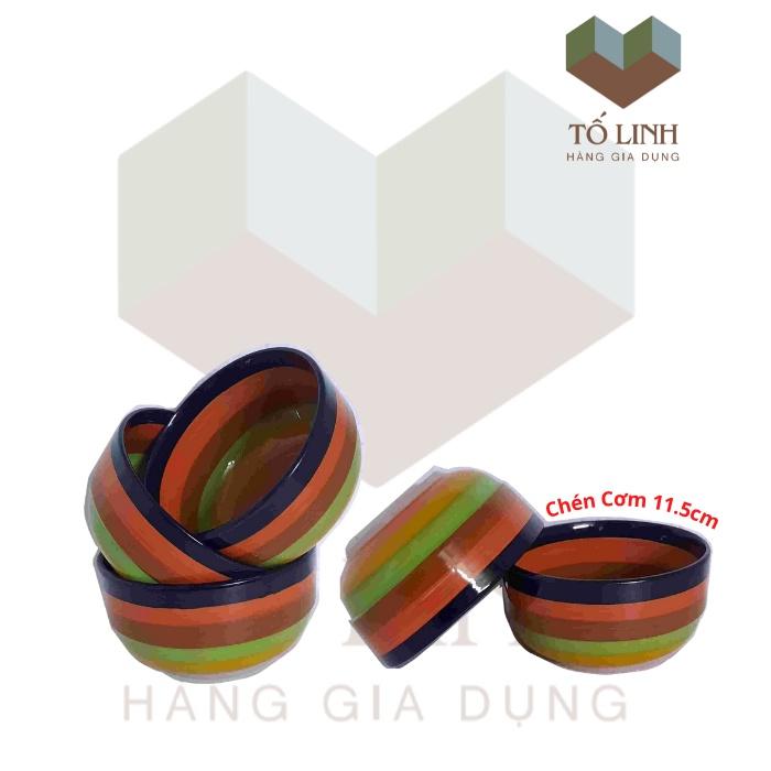 Bộ Dụng Cụ Bàn Ăn Sứ Cầu Vòng Cao Cấp,Chén Cơm Sứ Cầu Vòng Cao Cấp 11.5cm
