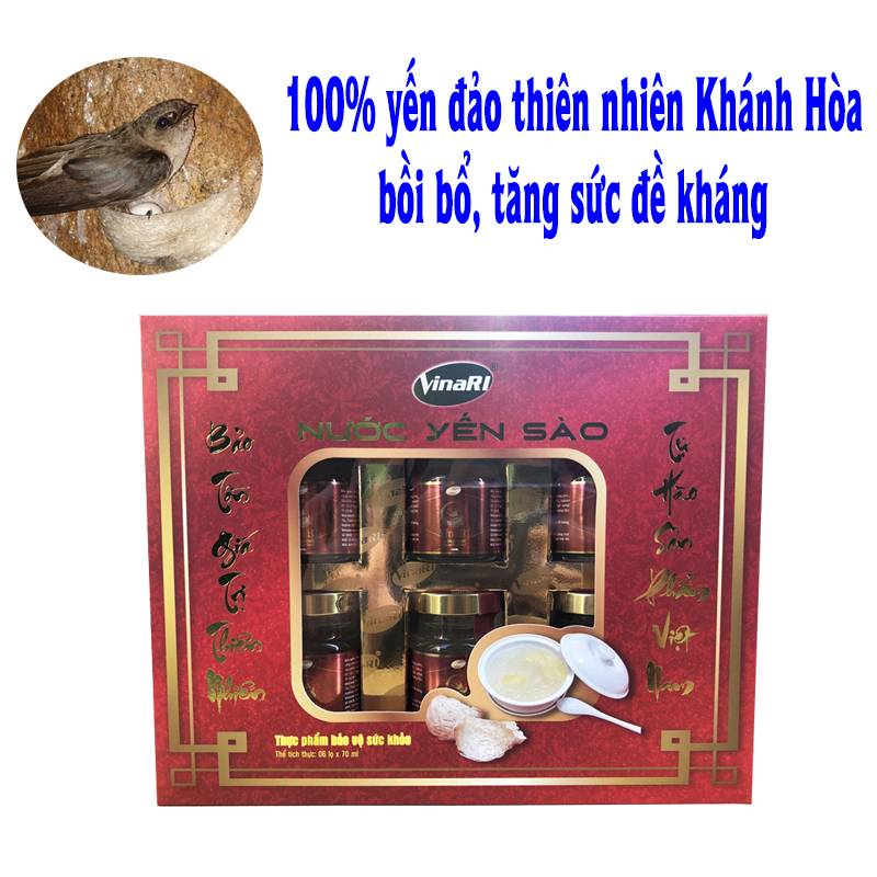 Nước Yến Sào Vinari (6 Lọ x 70 ml / Hộp) thích hợp cho người lớn và người bệnh trong quá trình hồi phục sức khỏe