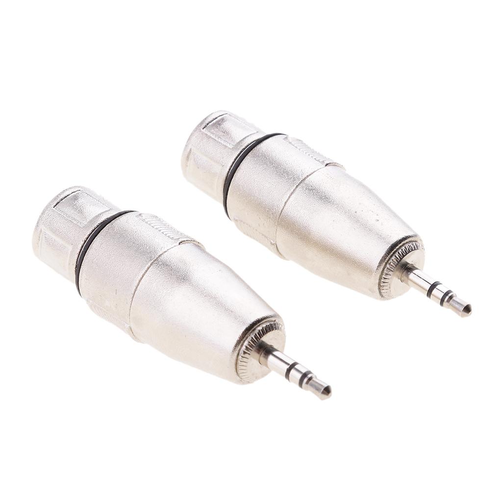 2 Pieces 3.5mm Jack Male Microphone Adapter to 3-pin XLR Male Connector for Camcorders, Recorders, & Mixers