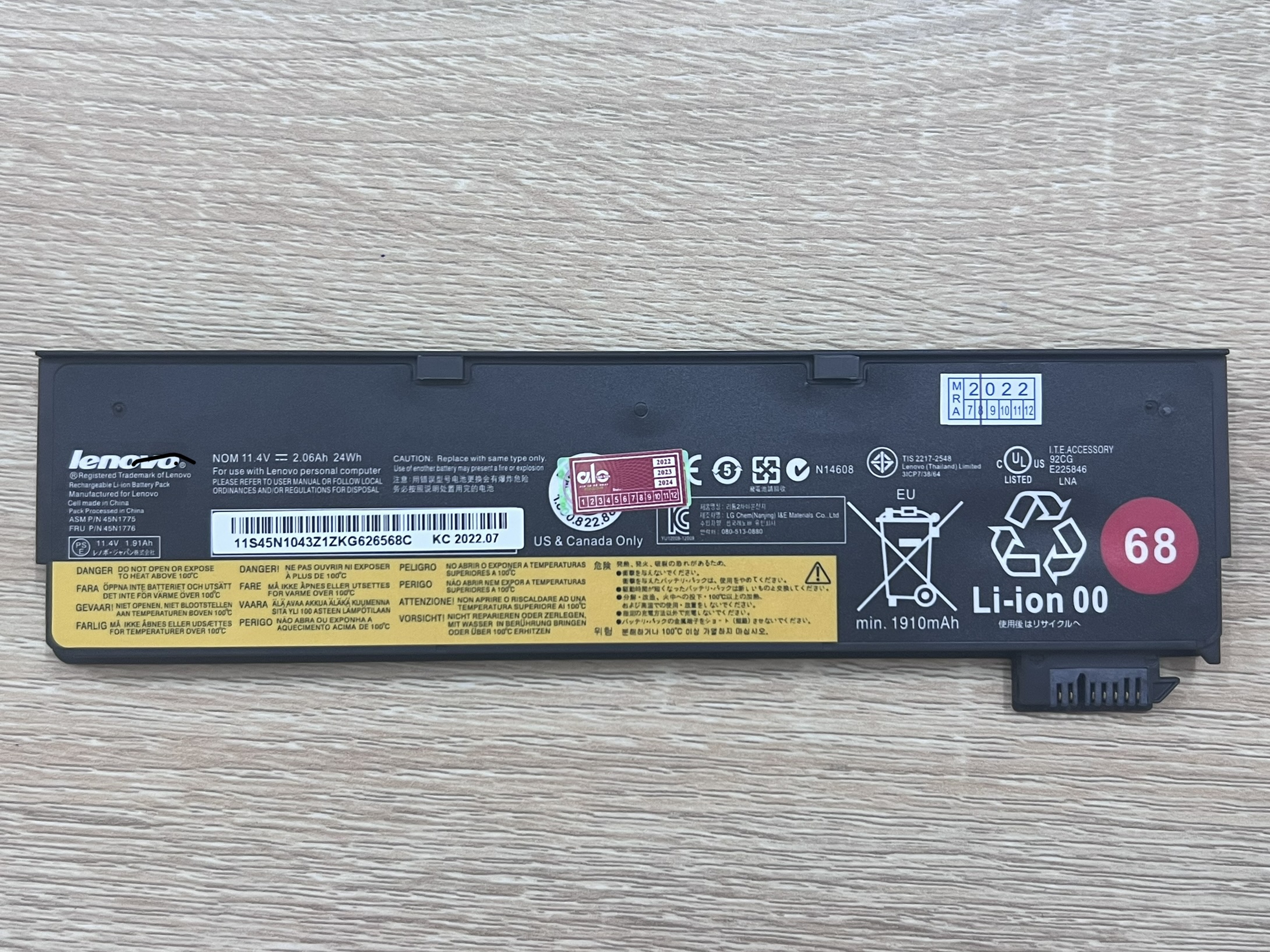 Pin dành cho laptop Lenovo X240 X250 T440S T440 T450 T450S T460 T550 T560 X250 L450 W550s X260 P50S 3Cell 23W 45N1775 01AV460 45N1127 45N1125 (ngoài) (68)