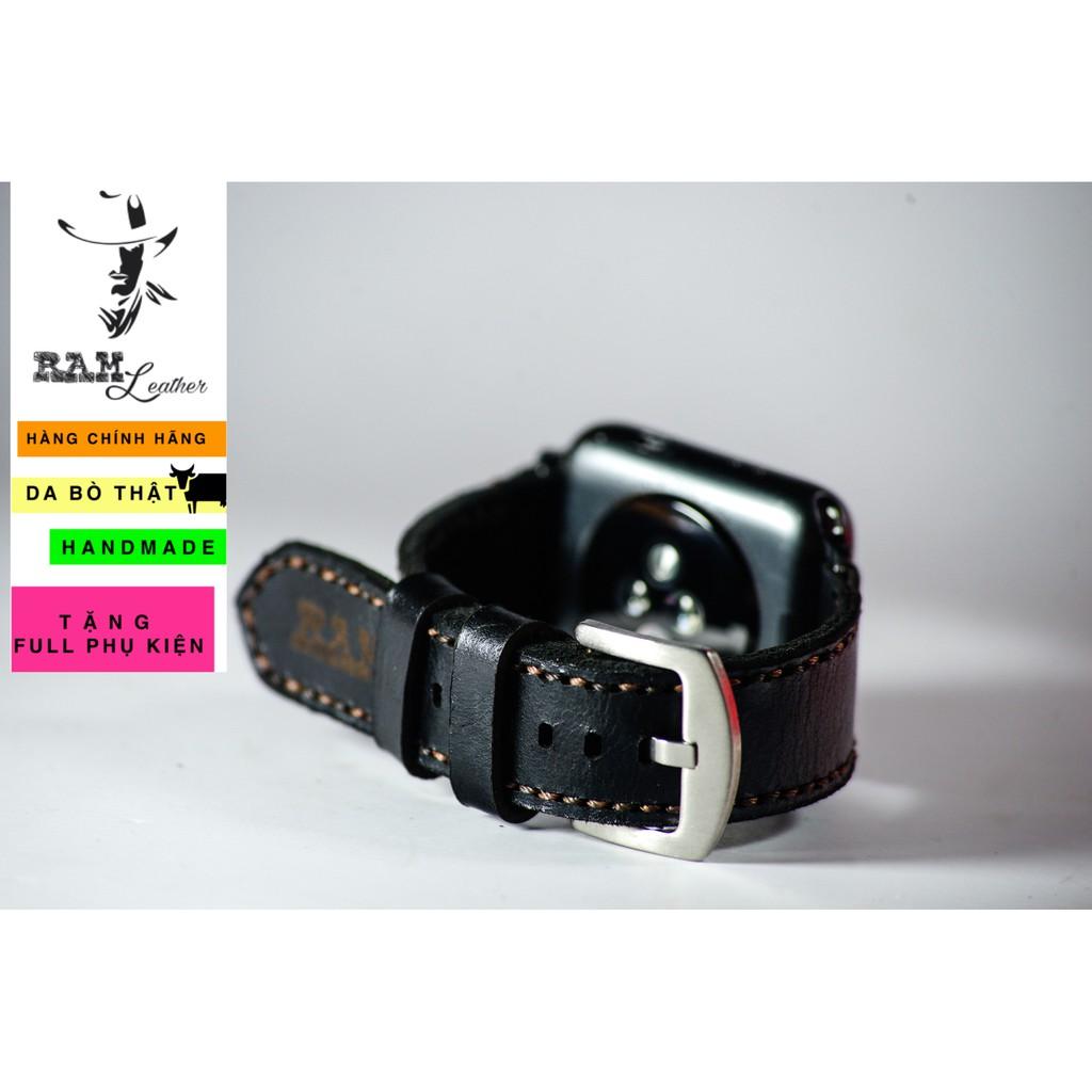 Dây đồng hồ RAM Leather da bò đen - RAM classic black