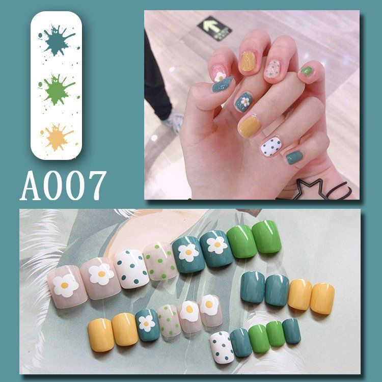 Set 24 nail giả, móng tay giả nhiều màu sắc kiểu dáng độc đáo cho nữ MG11