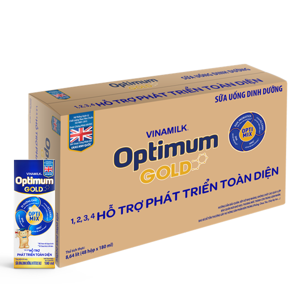 48 HỘP SỮA BỘT PHA SẴN OPTIMUM GOLD 180ML